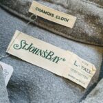 1980s-90s USA ST JOHN’S BAY L/S Cotton Chamois cross Shirt Gray Mens-L