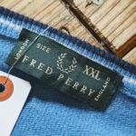 Italy FRED PERRY Wool Sweater Light-Blue Mens-XXL