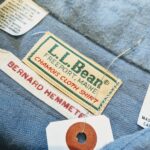 1980s-90s USA LLBean L/S Chamois cross shirt Light-Blue Mens-ML