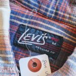 1980s USA Levi’s L/S Plaid Western Shirt Red Mens-M