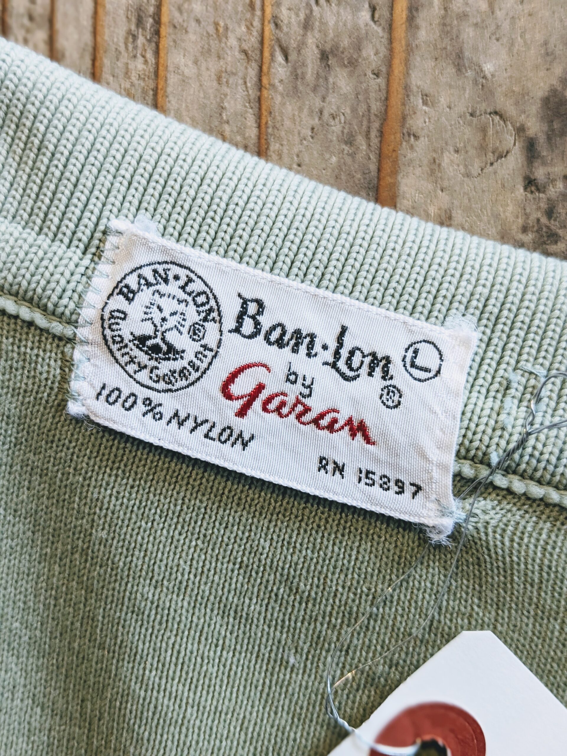 60s70s USA Garanバンロンポロシャツ Lライトグリーン aw177 60s70s USA Garanバンロンポロシャツ Lライトグリーン aw177