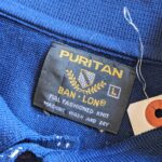 1960s-70s USA PURITAN BANLON Polo Shirt Navy Mens-L