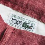 1970s-80s French Lacoste Linen Shorts Red W36