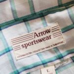 1970s-80s USA ARROW S/S Plaid Shirt Green Mens-L
