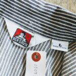 1990s USA BEN DAVIS S/S Hickory Stripe Work Shirt Navy Mens-L