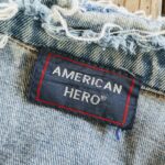 1980s-90s USA AMERICAN HERO Denim Jacket Blue Mens-L