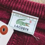 1990s French LACOSTE Wool Knit Sweater Bordeaux Mens-L