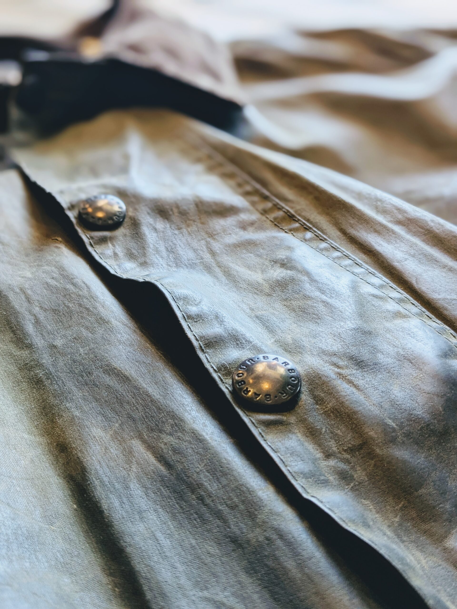 1980s ENGLAND Barbour BEAUFORT Oiled Cotton Jacket Khaki Mens-XL