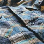 1980s-90s USA Sears Quilting Liner L/S Plaid Shirt Blue Mens-L