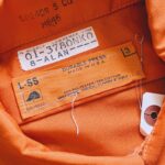 1970s-80s USA REDKAP S/S Patch Work Shirt Orange Mens-L