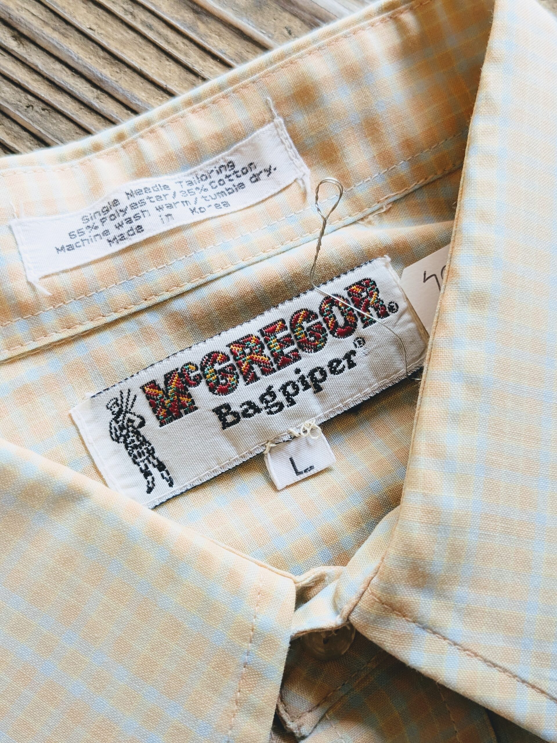 80s McGREGOR ニットポロ　ウエスタン　スエード　レザー　香港製　M 80s McGREGOR ニットポロ ウエスタン スエード レザー 香港製 M