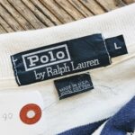1990s USA Polo RALPH LAUREN L/S Border Polo Shirt White Mens-L