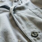 1970s-80s French Work Coat Smoke Blue Mens-XL