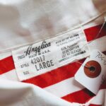 1970s-80s USA Angelica S/S Stripe Work Shirt Red Mens-L