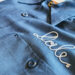 1970s-80s USA RED KAP S/S Chain Stitch Work Shirt Navy Mens-L