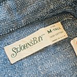 1980s-90s USA ST JOHN’S BAY L/S Herringbone Twill Shirt Blue Mens-M