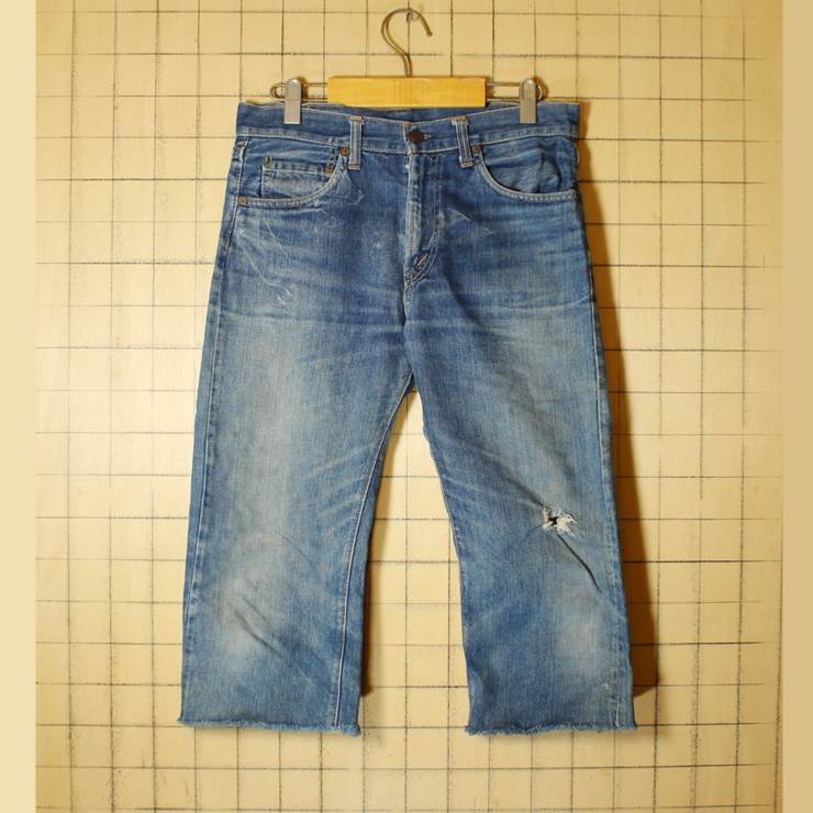 USA製 60s 70s Levis 805-0217 リーバイス パンツ カットオフ ジーンズ デニム パンツ ブルー W31 TALON ショーツ 古着