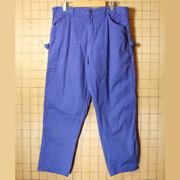 80s USA製 old GAP ワーク ペインター テーパード パンツ W35相当 ネイビー ブルー talon コットン ギャップ アメリカ古着