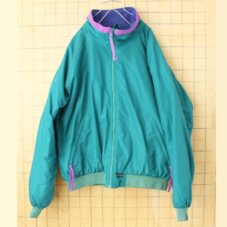 80s 90s USA SIERRA SPORT ジップアップナイロンジャケット グリーン メンズXL相当 アウトドア アメリカ古着