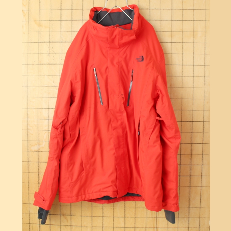THE NORTH FACE ノースフェイス HYVENT ナイロンスノージャケット レッド メンズXL アメリカ古着