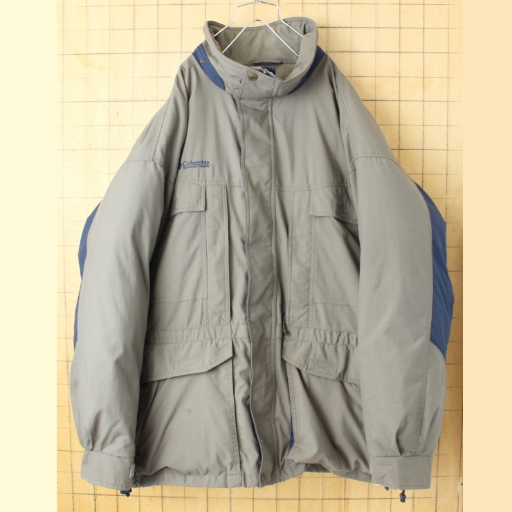 ビッグサイズ 90s USA Columbia ダウンジャケット グレー メンズXL アウトドア アメリカ古着