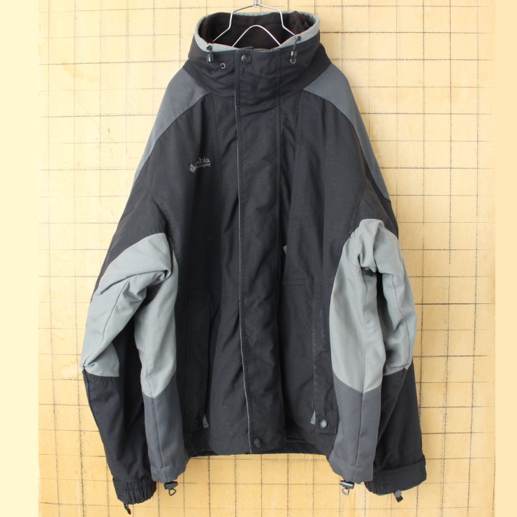 90s 00s USA Columbia 3WAY ジップアップナイロンジャケット フリース付 ブラック メンズM アウトドア アメリカ古着