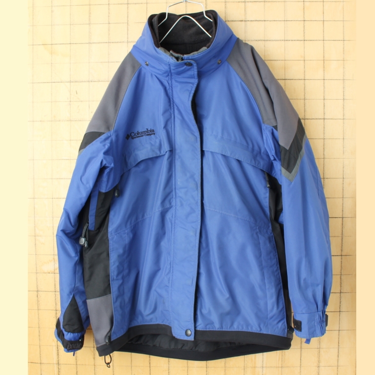 90s 00s USA Columbia 3WAY ジップアップナイロンジャケット フリース付 ブルー レディースL アウトドア アメリカ古着