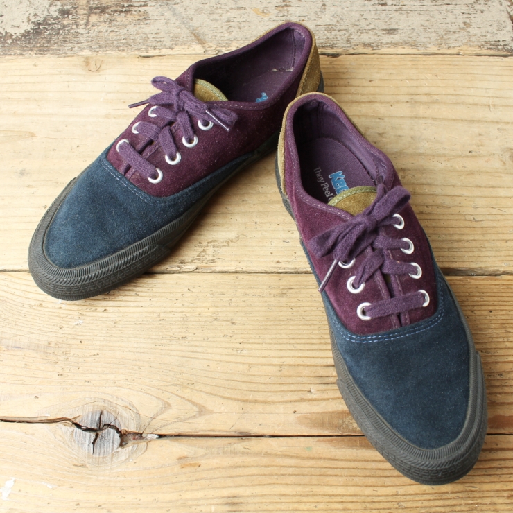 90s 00s USA Keds They Feel Good スエードレザースニーカー US7 レディース25cm相当 パープル アメリカ古着