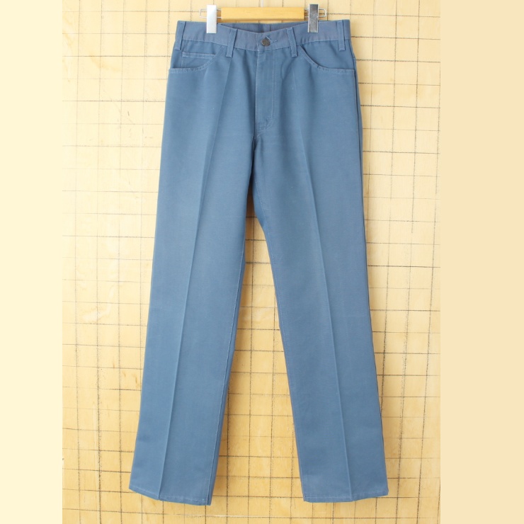 USA Levis リーバイス STA-PREST スラックス コットンパンツ スモークブルー W30相当 アメリカ古着