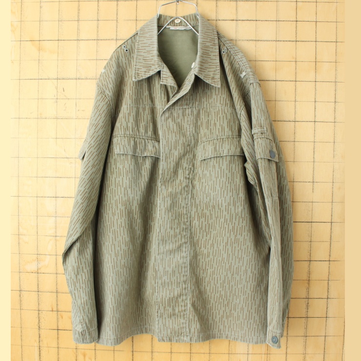 70s 80s 東ドイツ軍 レインドロップカモ フィールドジャケット メンズML相当 ミリタリー EURO ヨーロッパ古着 010825aw25