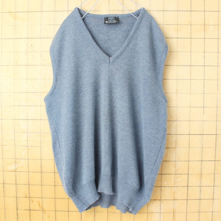 80s 90s オーストラリア製 MRH ESQ ウールニットベスト メンズL相当 アメリカ古着