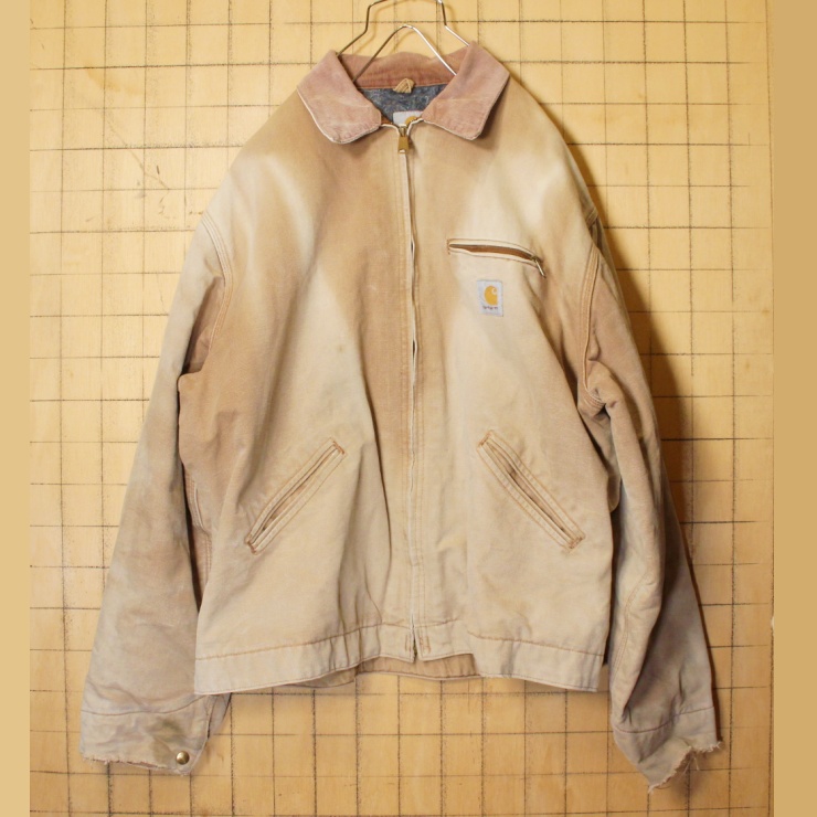 ビッグサイズ 80s 90s USA製 carhartt カーハート デトロイト ジャケット ブランケット ダック ワーク ブラウン XXL相当  アメリカ古着