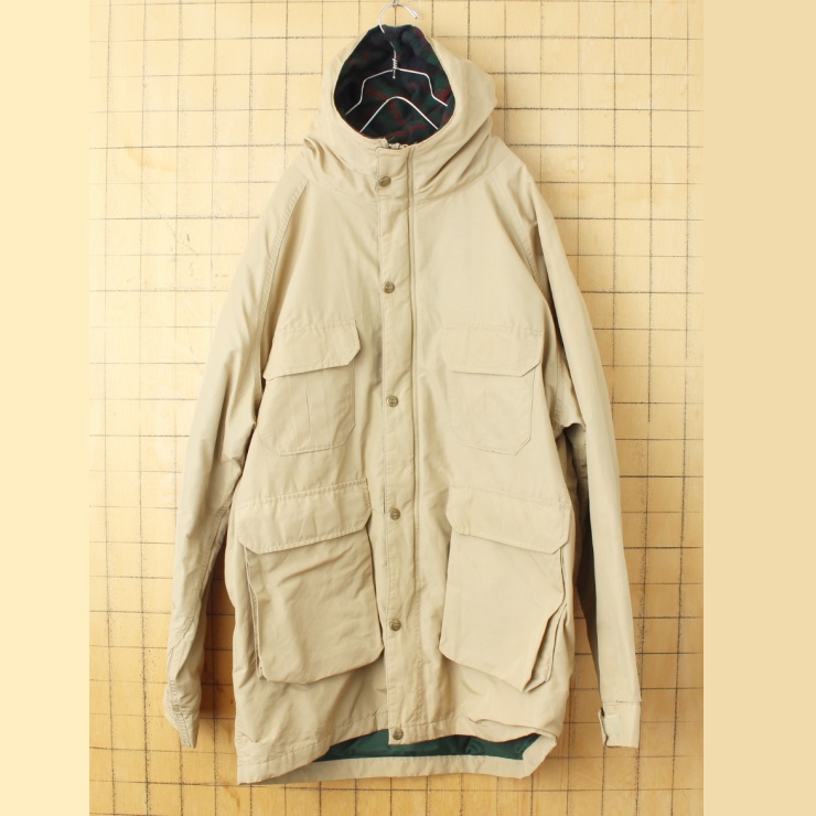 80s 90s USA製 Woolrich ウールリッチ マウンテンパーカー ジャケット ベージュ メンズL ウールライナー アメリカ古着