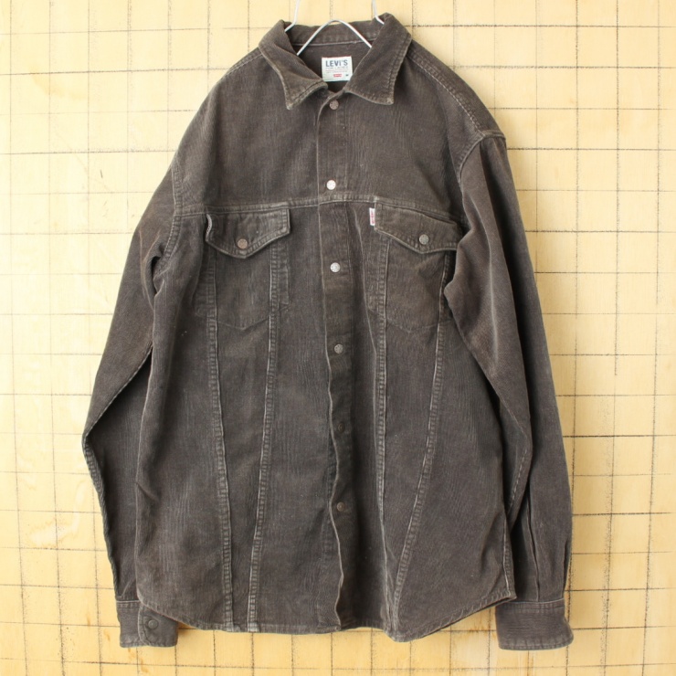 Levis リーバイス コーデュロイ シャツ ブラウン レディースM 長袖 古着