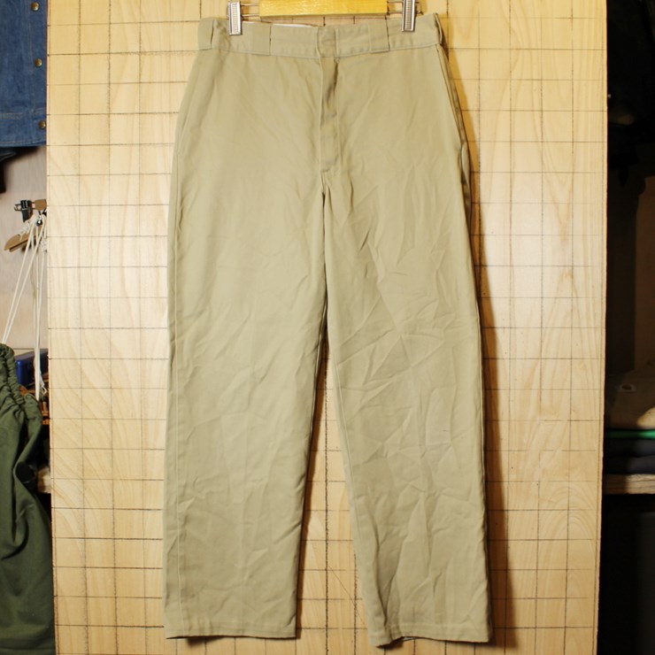 USA製 古着 Dickies ディッキーズ 874 ワークパンツ W32 ベージュ talon ss102