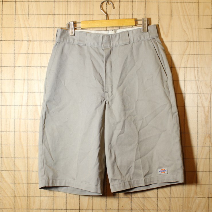 ディッキーズ Dickies USA製 古着 ワーク ハーフパンツ ライトグレー w32 Talon ショート ショーツ