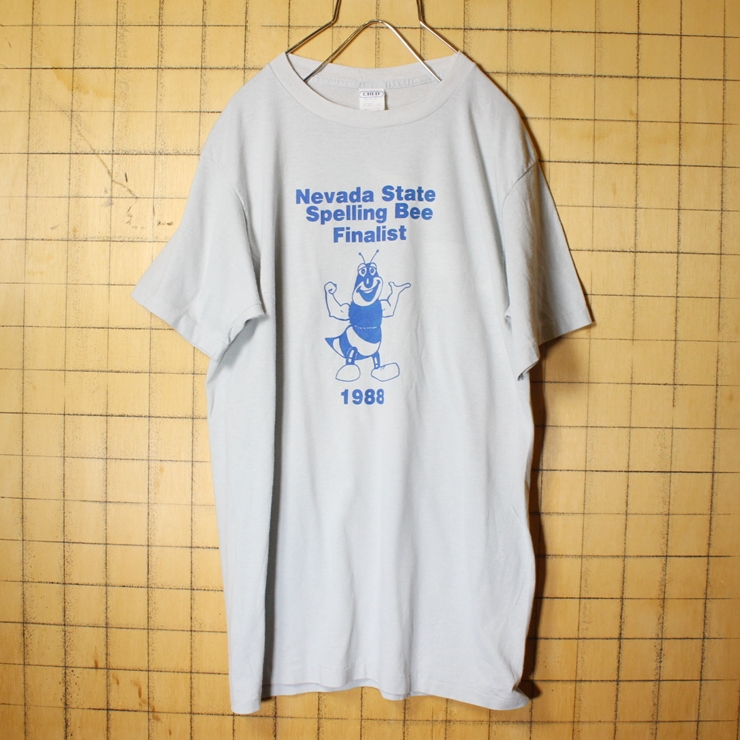 80s USA製 CHED by Anvil プリント 半袖 Tシャツ ライトブルー メンズL アメリカ古着