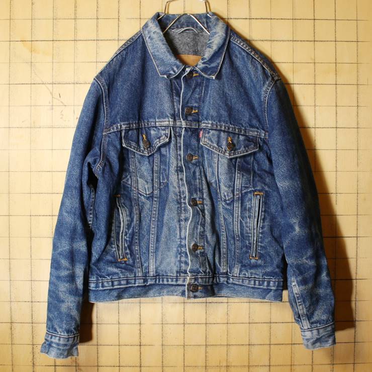 USA製 90s Levis リーバイス 70506 デニム ジャケット メンズ38 ブランケットライナー ブルー 濃紺 アメリカ古着