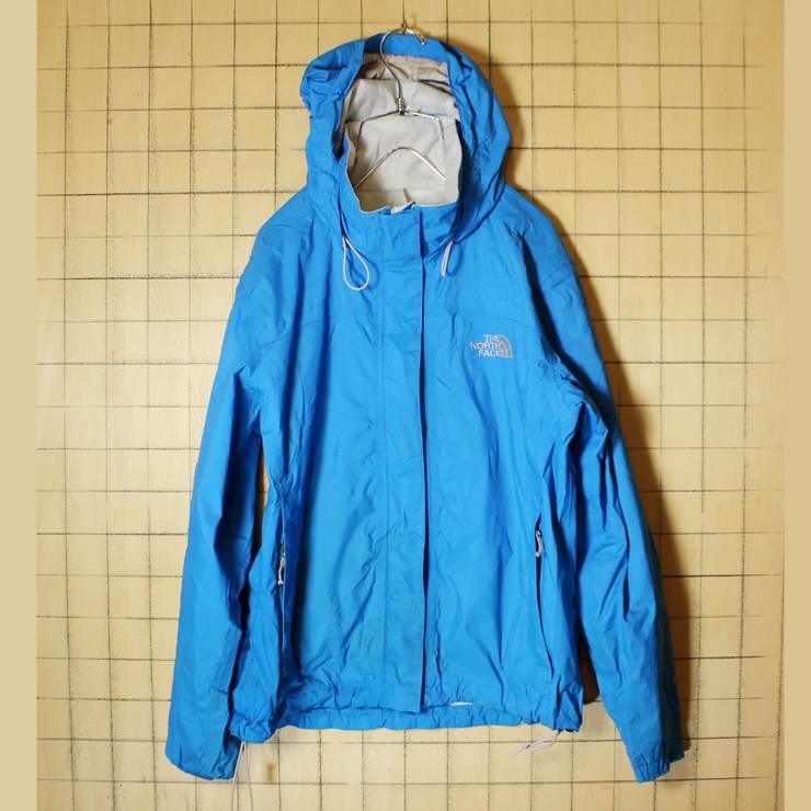 THE NORTH FACE ノースフェイス HYVENT ナイロン ジャケット ライトブルー レディースS マウンテンパーカー 古着