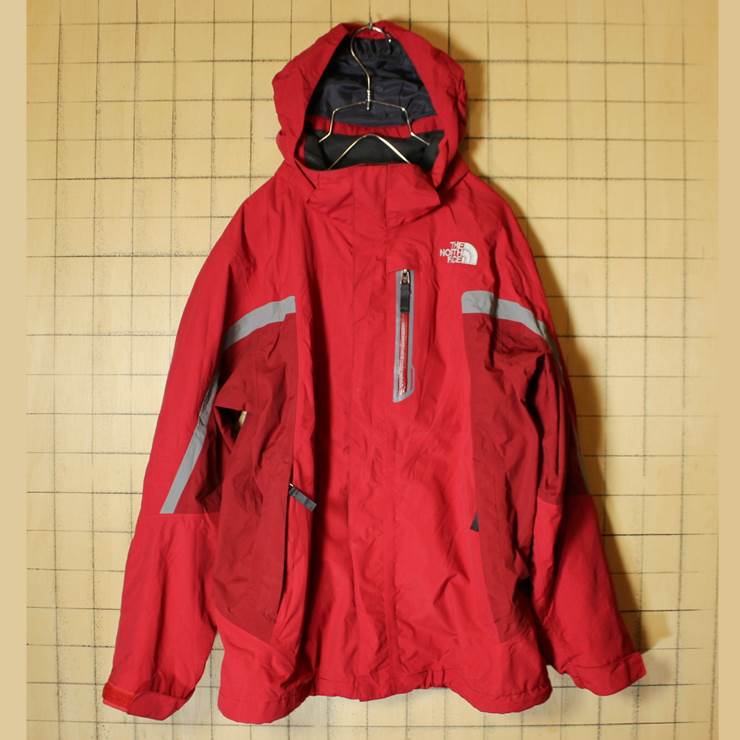 THE NORTH FACE ノースフェイス HYVENT ナイロン ジャケット レッド レディースSM相当 マウンテンパーカー 古着