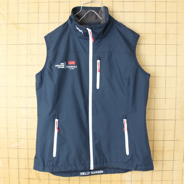 HELLY HANSEN ヘリーハンセン クルー ベスト メンズXL ネイビーブルー アウトドア キャンプ 古着