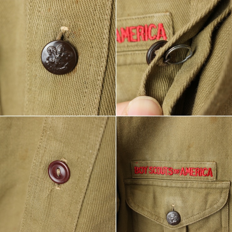 40s BOY SCOUTS shirt チェンジボタン マチ付き