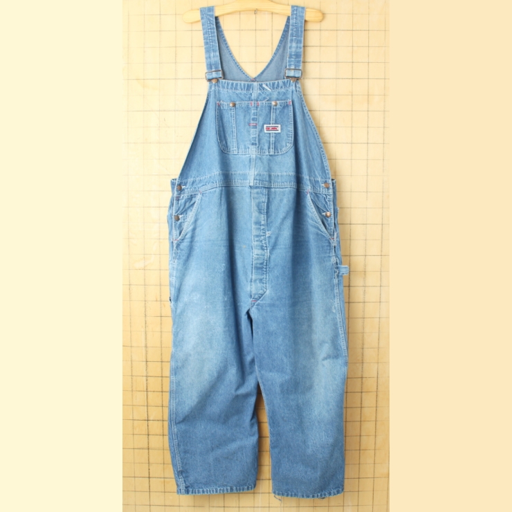 ビッグサイズ 80s 90s USA製 BIGMAC デニムオーバーオール W50相当 ボタンフライ ブルー アメリカ古着