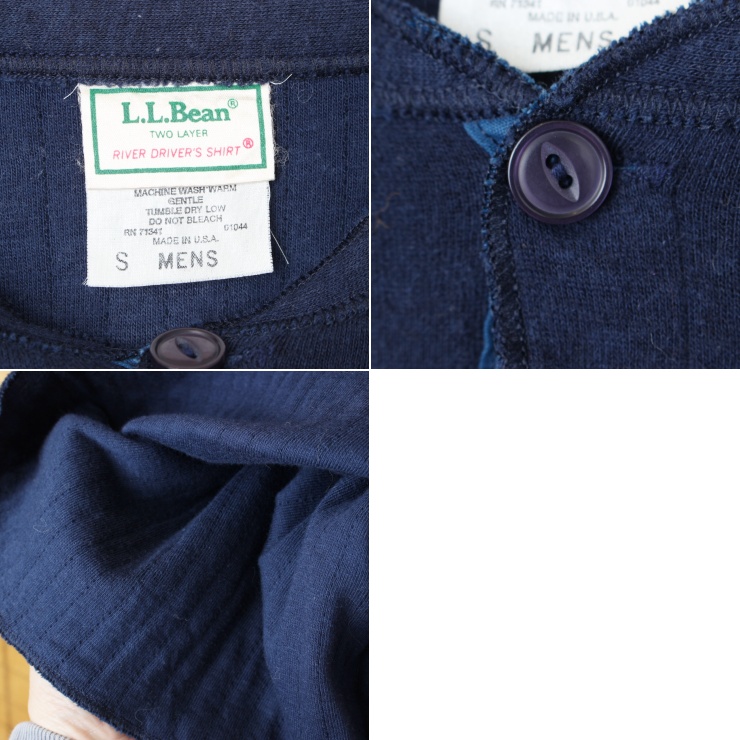 80s 90s USA製 LLBean エルエルビーン ヘンリーネック 長袖 T