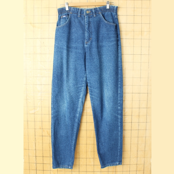 80s USA製 Lee 350-5987 ブルーデニムテーパードパンツ W30相当 ジーンズ アメリカ古着