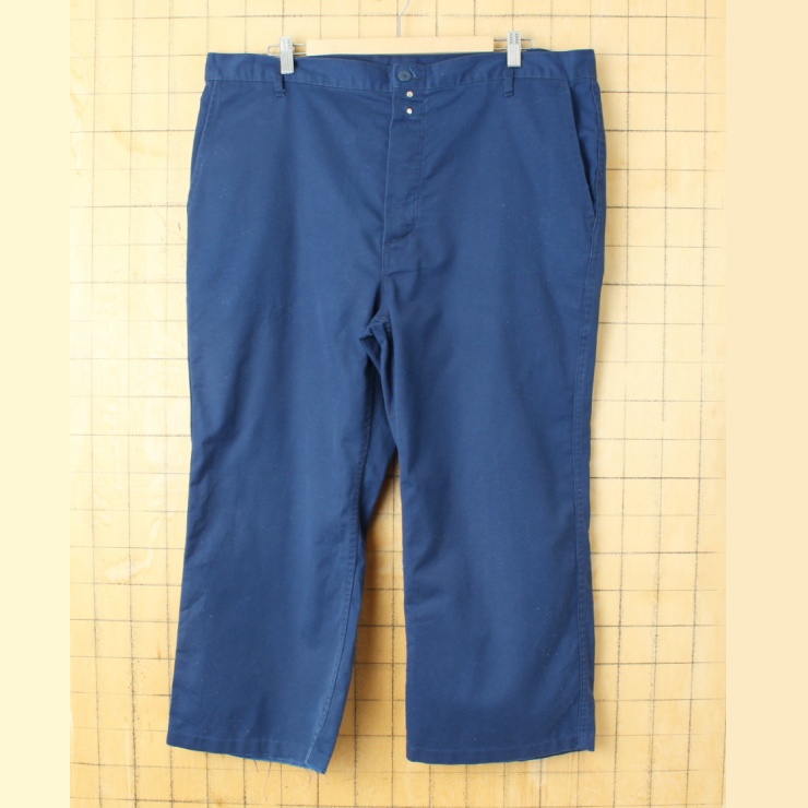 ビッグサイズ 90s 00s EURO KLOPMAN コットンツイル ワーク ペインター パンツ W40相当 ネイビー ブルー ユーロ ヨーロッパ古着