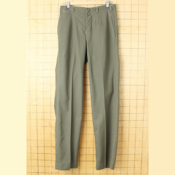90s セルビア軍 ワークパンツ スラックス W30相当 カーキ グリーン ミリタリー ヨーロッパ古着