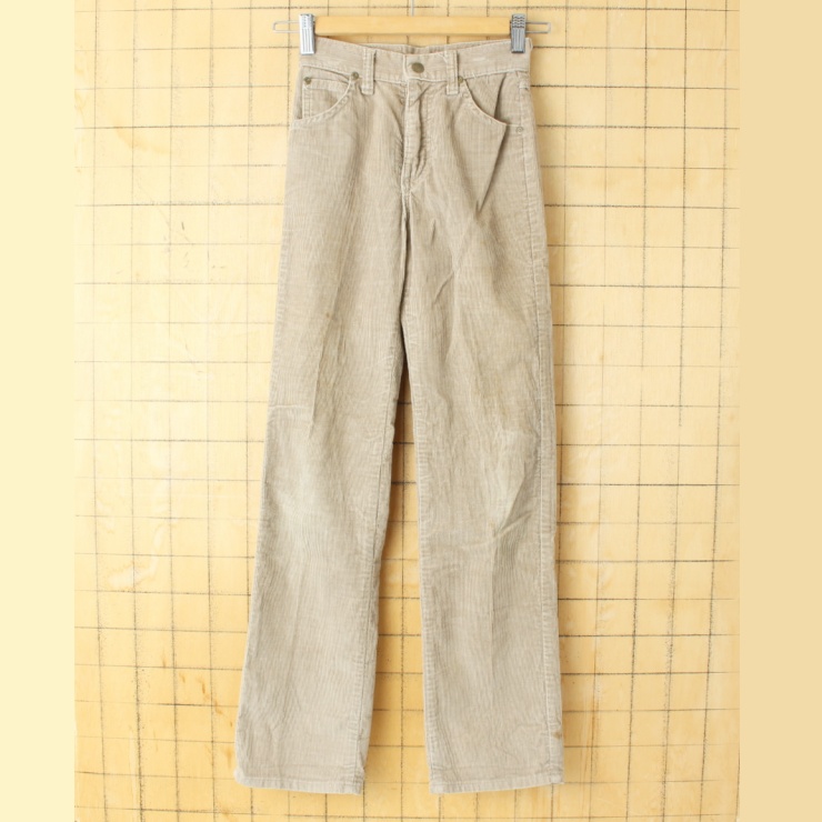 70s 80s USA製 Lee キッズ コーデュロイパンツ 130cm-140cm相当 TALON ベージュ アメリカ古着