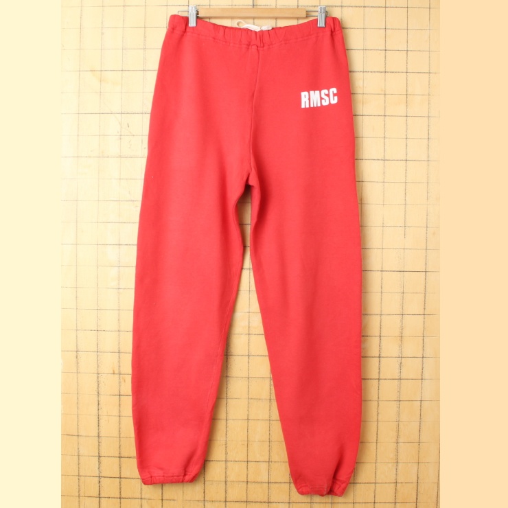 70s 80s USA製 RUSSELL ATHLETIC RMSC プリント スウェットパンツ レッド 赤 メンズM ラッセルアスレティック アメリカ古着