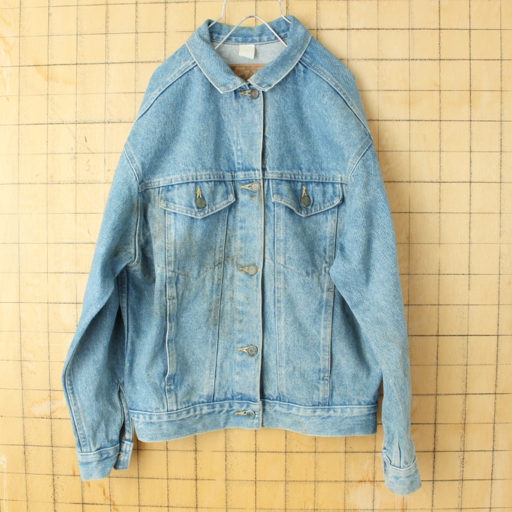 80s 90s USA製 BIG ACE デニム ジャケット レディースS ブルー アメリカ古着